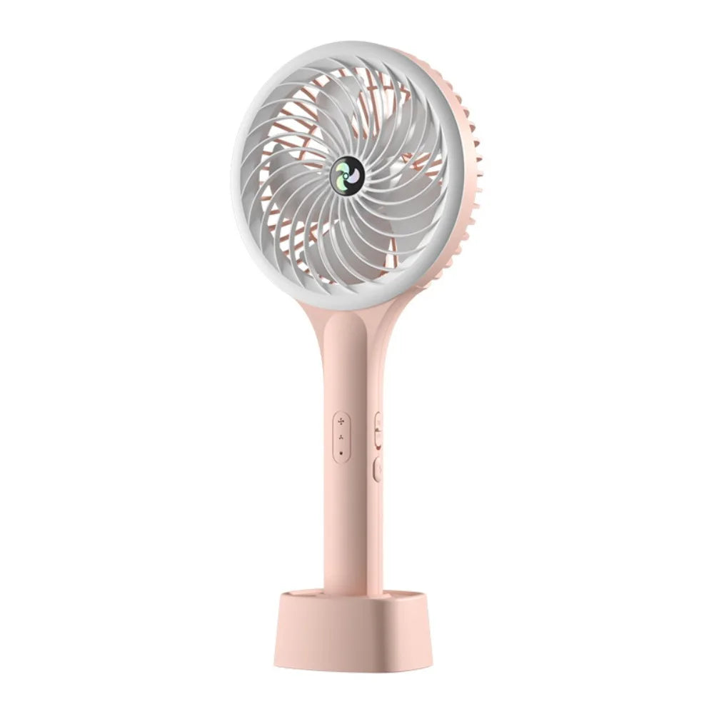 Portable Handheld Mini Fan – USB Rechargeable 2-Speed Quiet Handheld Mini Fan Axl Pink
