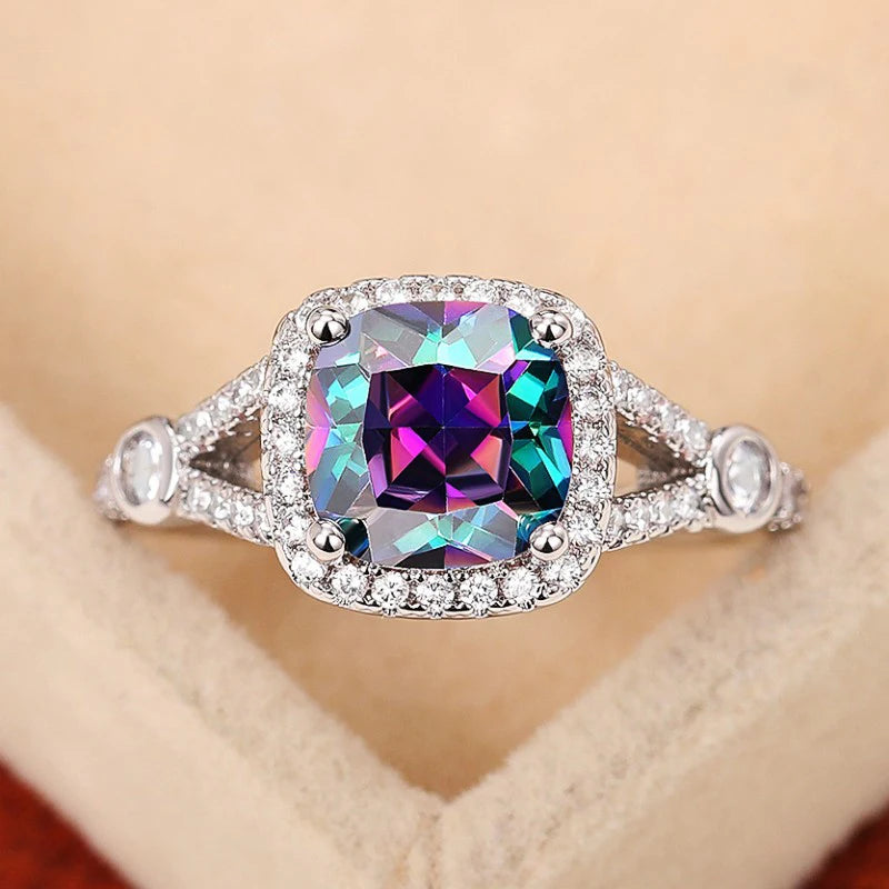 Huitan Multicolored CZ Women Ring – Sparkling Fashion Jewelry Fashion Ring Axl