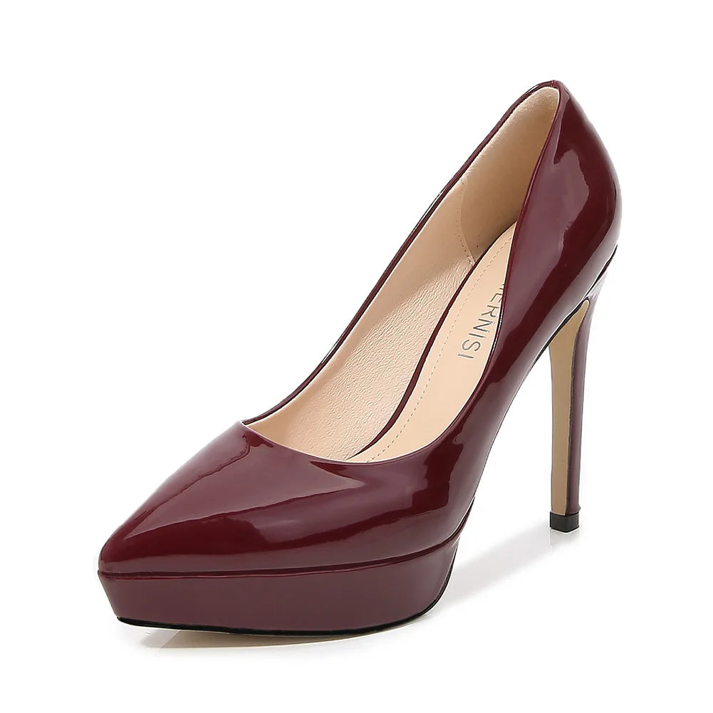 YBQJOO 12CM Stiletto Pointed Toe Pumps | Sizes EU 35–46 Stiletto Pumps Axl burgundy 38