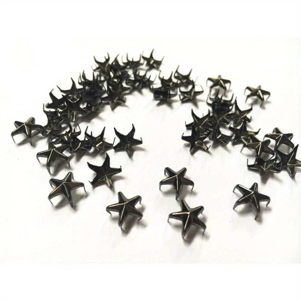 100 Pcs Star Studs & Rivets – DIY Bags, Clothing & Leather Craft DIY Craft Studs Axl Black