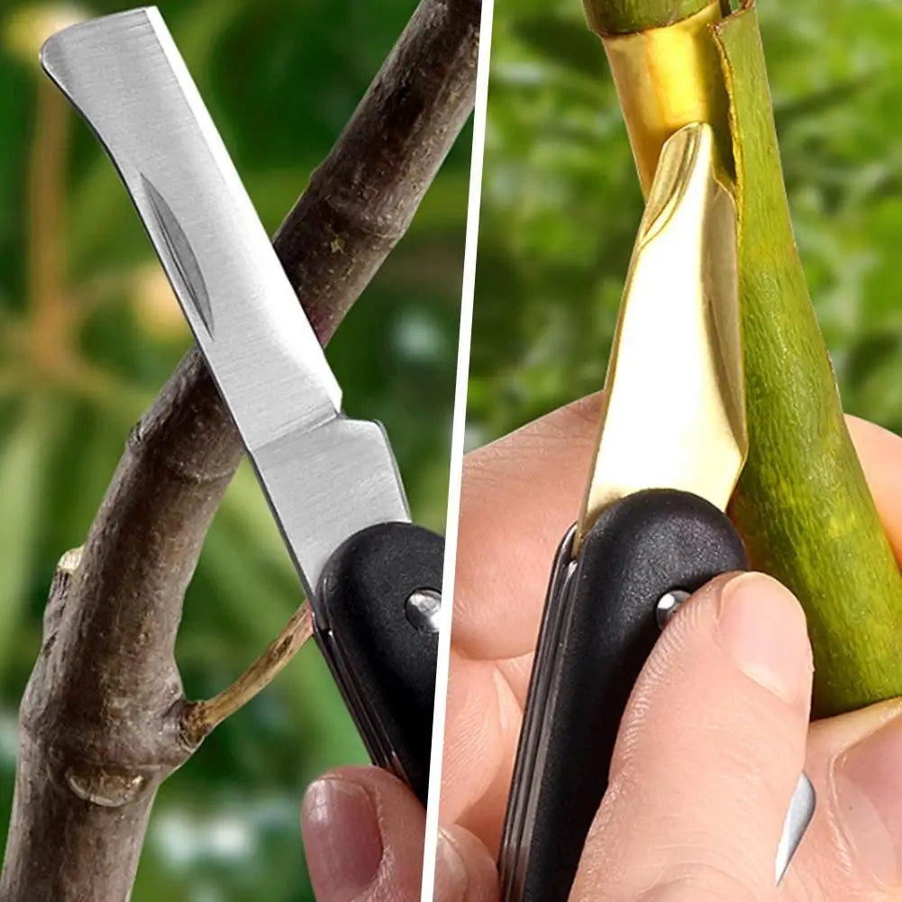 Foldable Grafting Knife – 2-in-1 Stainless Steel Budding Tool Grafting Pruning Knife Axl