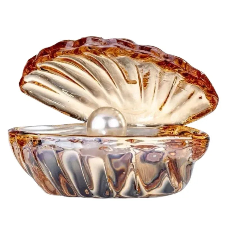 Shell Pearl Crystal Glass Figurine | Modern Art Tabletop Decor Glass Figurine Axl