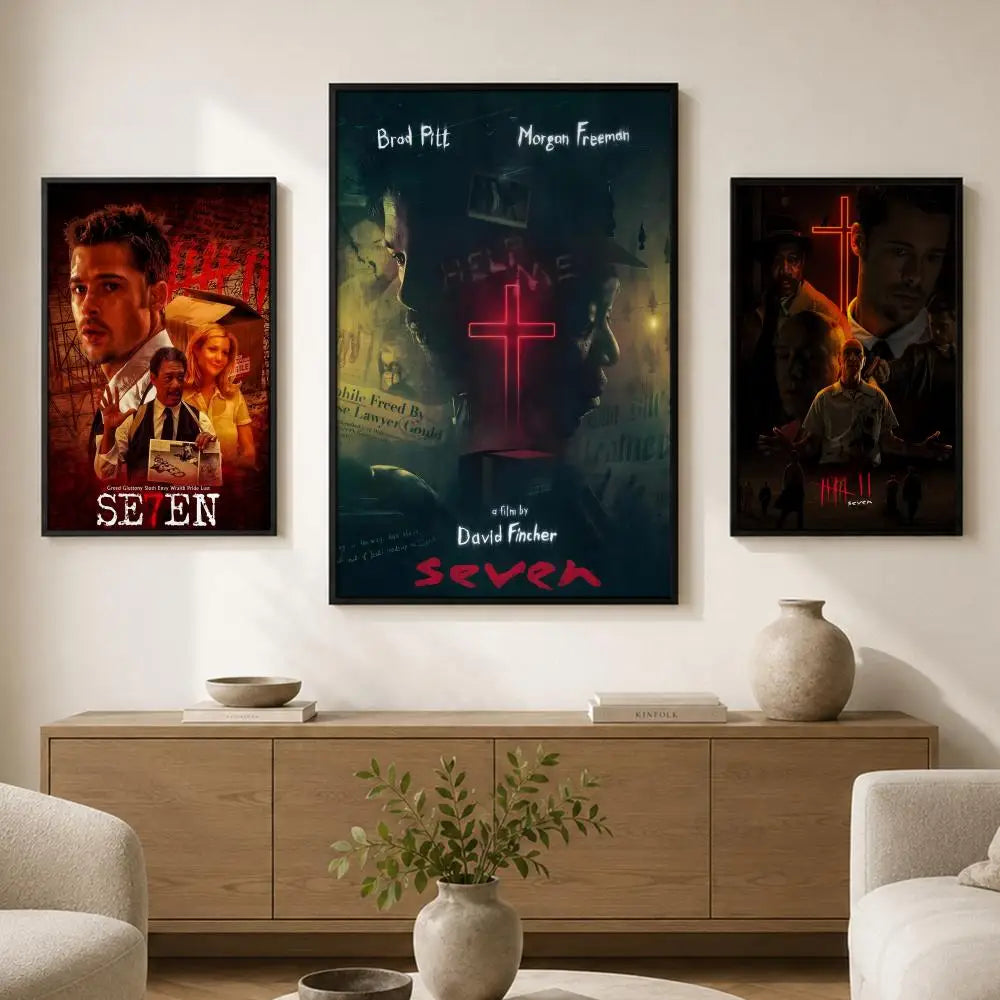 Se7en Movie Poster – Waterproof Peel & Stick PVC Wall Art Movie Wall Poster Axl