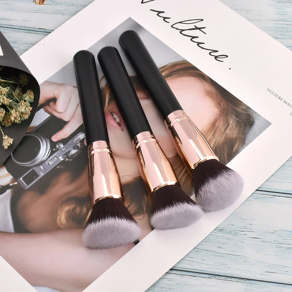10-Pack Vegan Blush Contour Foundation Makeup Brushes Wholesale Makeup Brush Set Axl