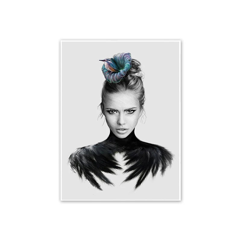 Women Butterfly Floral Wall Art Poster – Modern Home Décor Wall Art Poster Axl 15 42x30cm