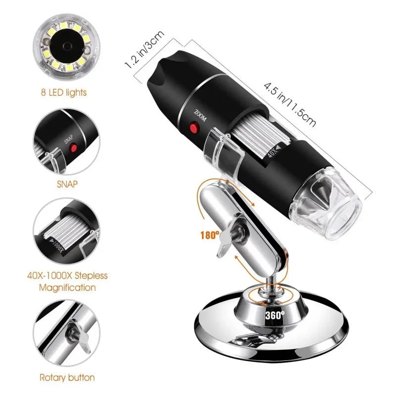 HD 1600X USB Digital Microscope – Industrial & Beauty Use Digital Microscope Axl