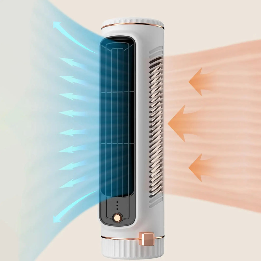 Mini Bladeless Tower Fan – USB Rechargeable 3-Speed Portable Portable Tower Fan Axl