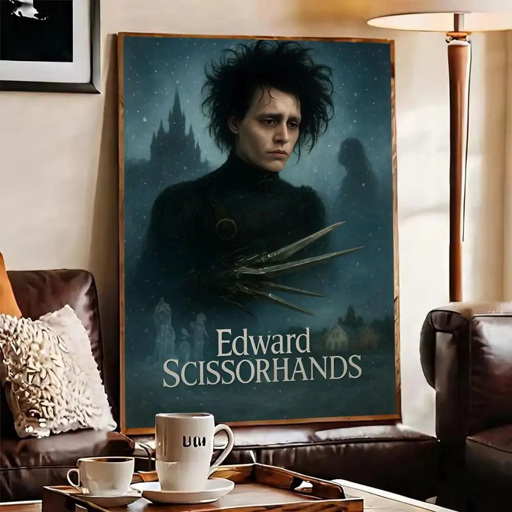 Edward Scissorhands Movie Poster Self-Adhesive Wall Art Sticker Wall Art Sticker Axl