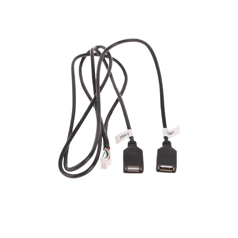 6-Pin Dual USB Car Radio Wire Harness Adapter for Android Car USB Harness Adapter Axl