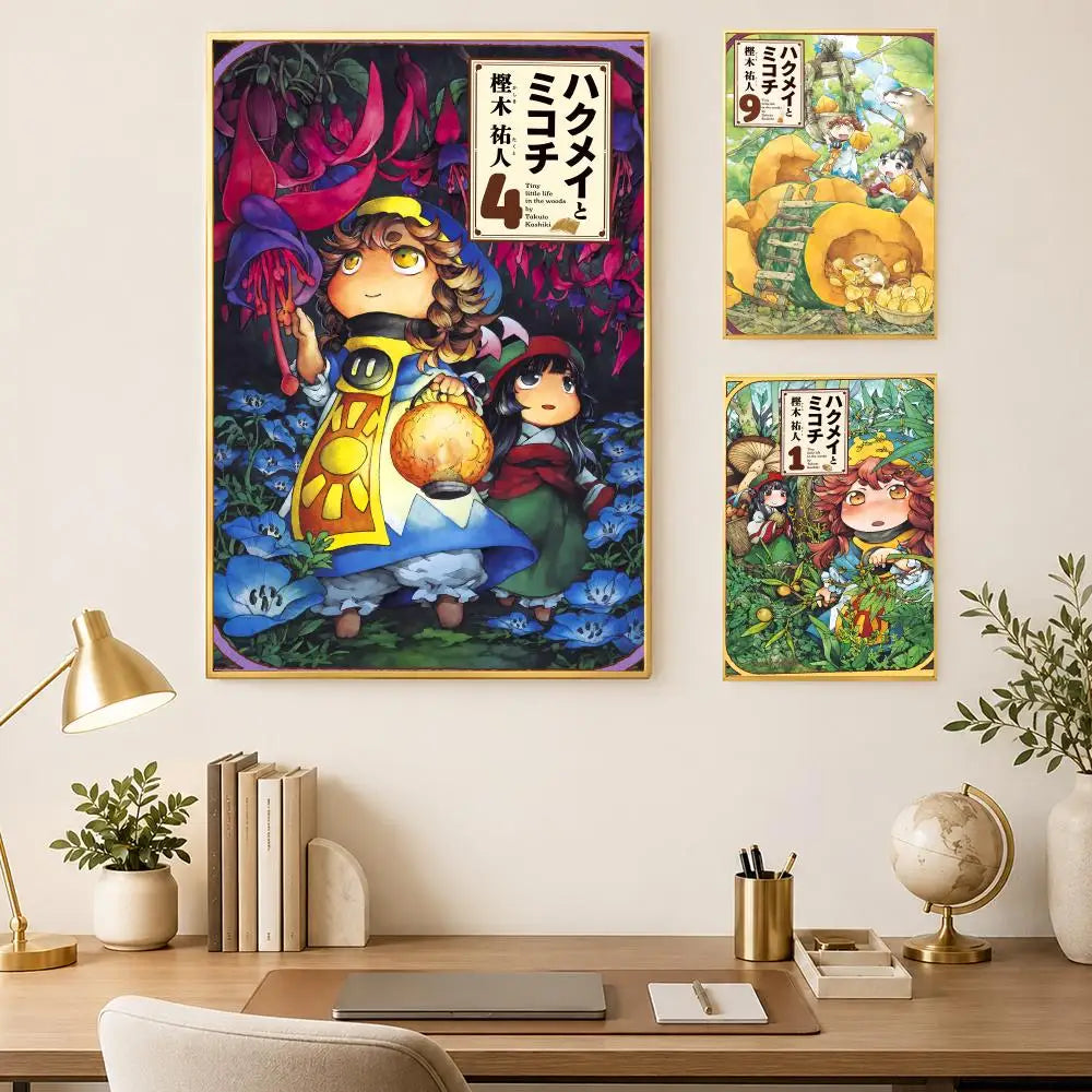 Hakumei and Mikochi Wall Poster – Self-Stick HD Waterproof Art Wall Art Poster Axl