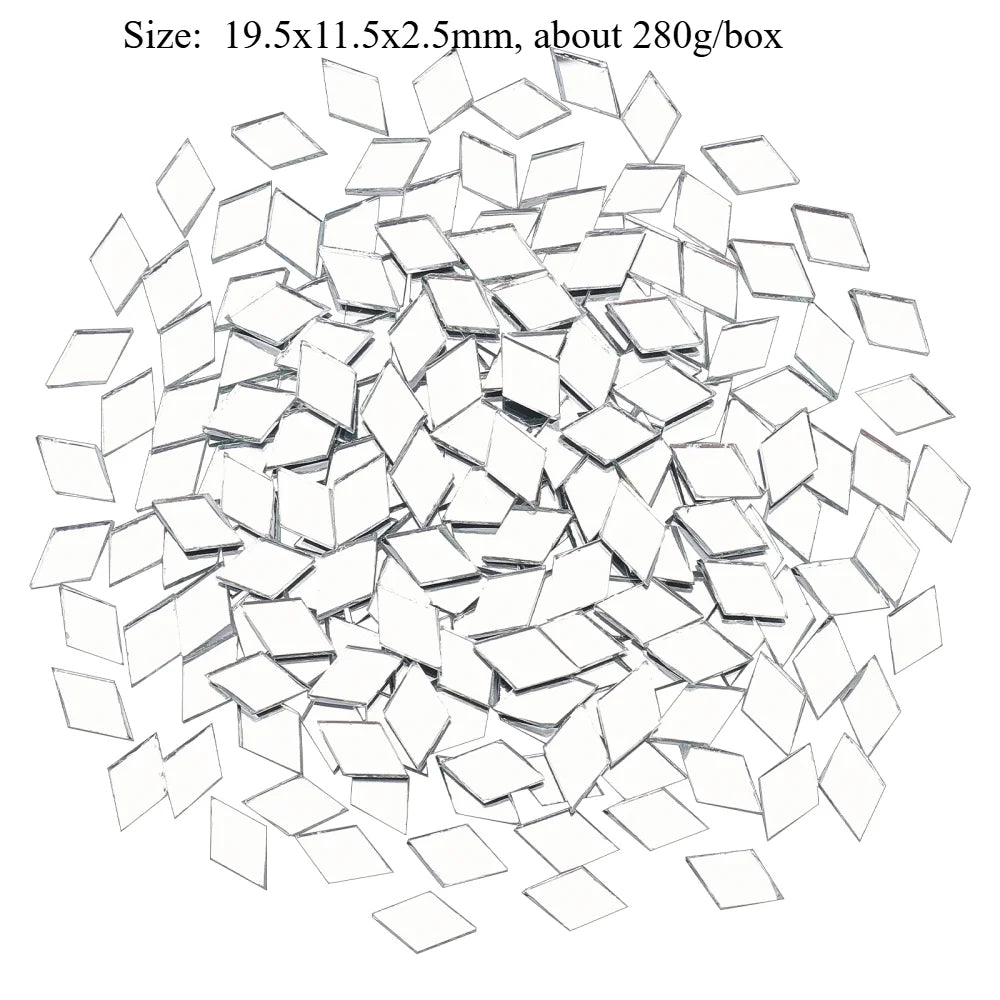 330 PCS Clear Diamond Glass Mosaic Tiles – Crystal Rhombus Craft Glass Mosaic Tiles Axl AECH04-08315