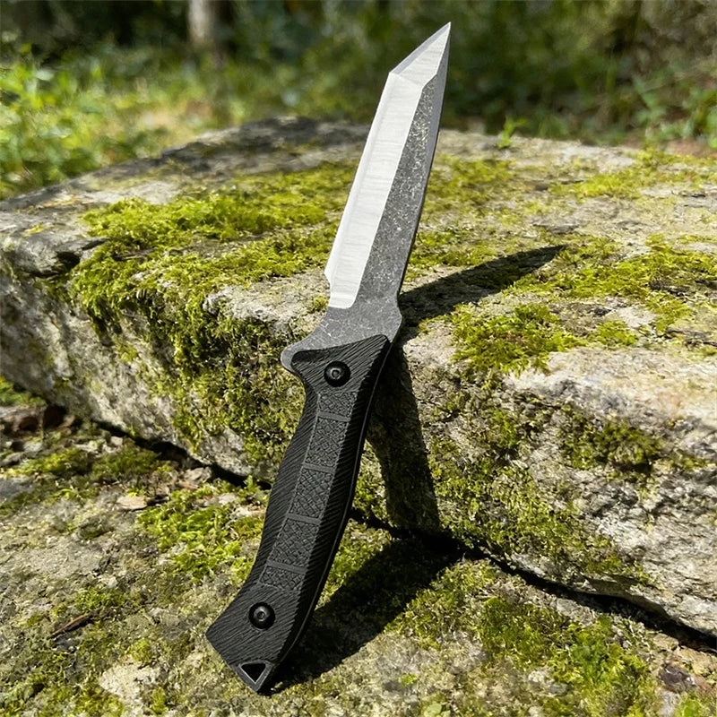 Portable Curved Fixed Blade Knife with Sheath | Stainless Steel Fixed Blade Knife Axl