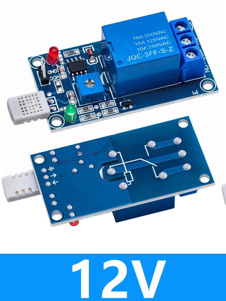 HR202 Humidity Sensor Relay Module DC 5V 12V 1-Channel Humidity Relay Module Axl 12v