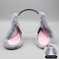 Plush Bunny Ears Headband – Cosplay & Party Hair Accessory Costume Headband Axl Gray