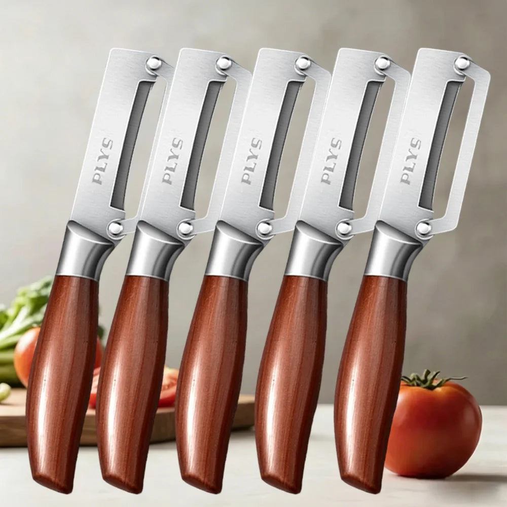 PLYS Stainless Steel Vegetable & Fruit Peeler – Non-Slip Handle Vegetable Peeler Axl 5pcs-B