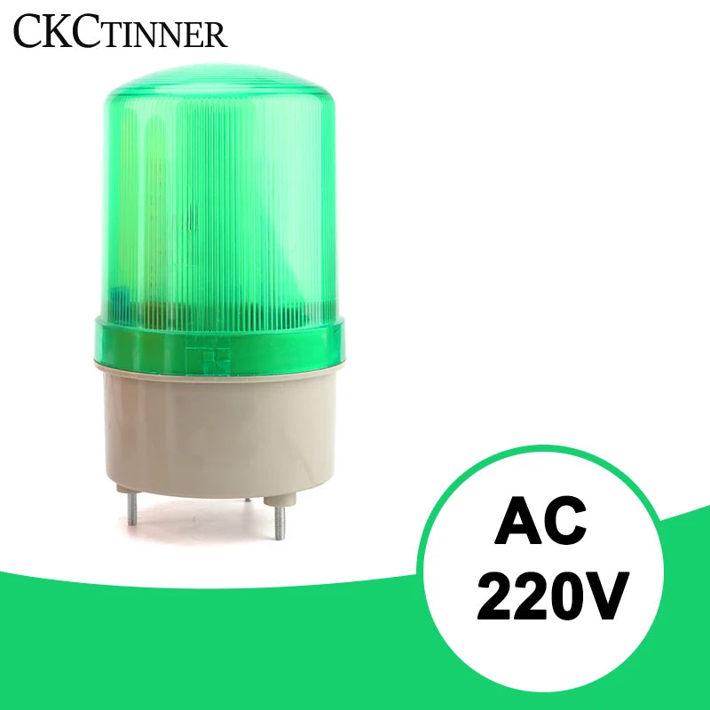 LED Strobe Warning Light & Buzzer 12V 24V 220V – LED-1101J Industrial Warning Light Axl AC 220V green