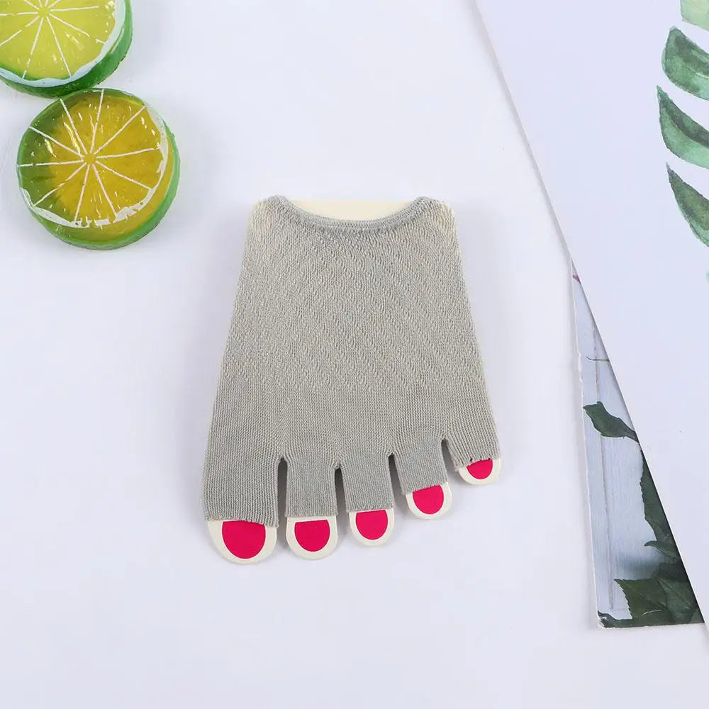 Women's Invisible Open Toe Non-Slip Mesh Cotton Socks Invisible Half Socks Axl