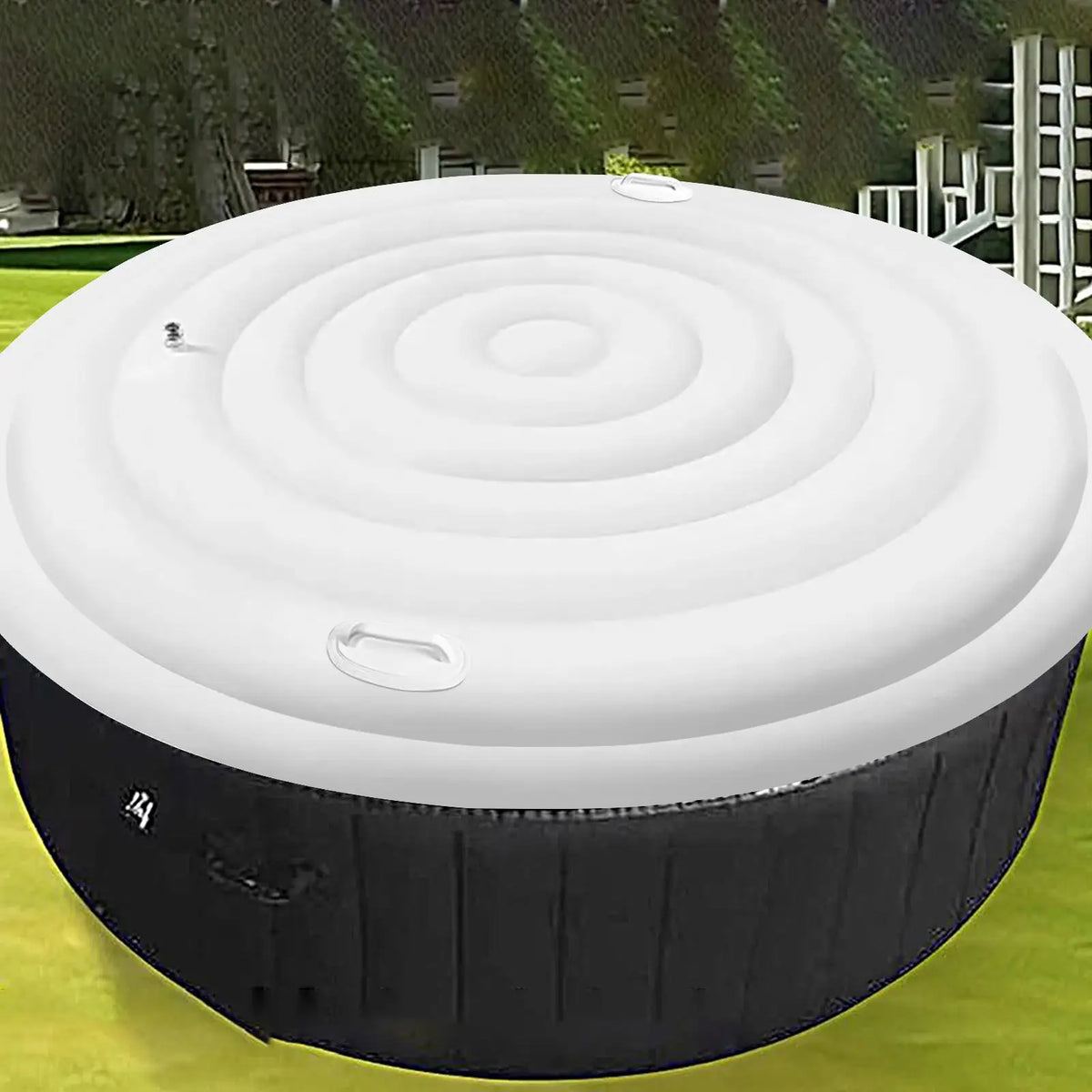 Inflatable Round Hot Tub Cover with Double Handles | PVC Spa Hot Tub Cover Axl