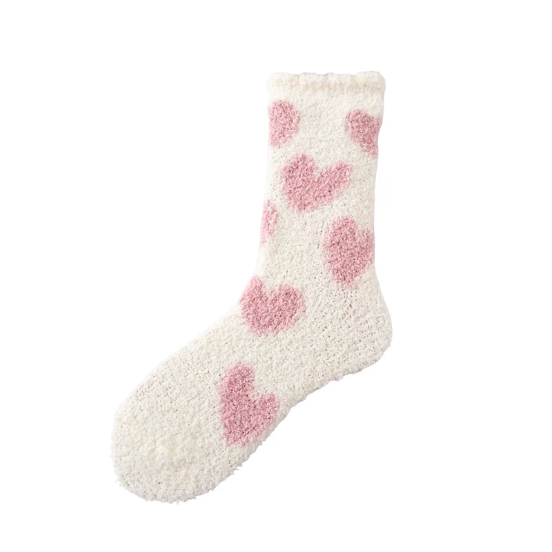 Women's Fluffy Coral Fleece Socks – 3D Dog Ear Cartoon Design Novelty Fluffy Socks Axl White One Size