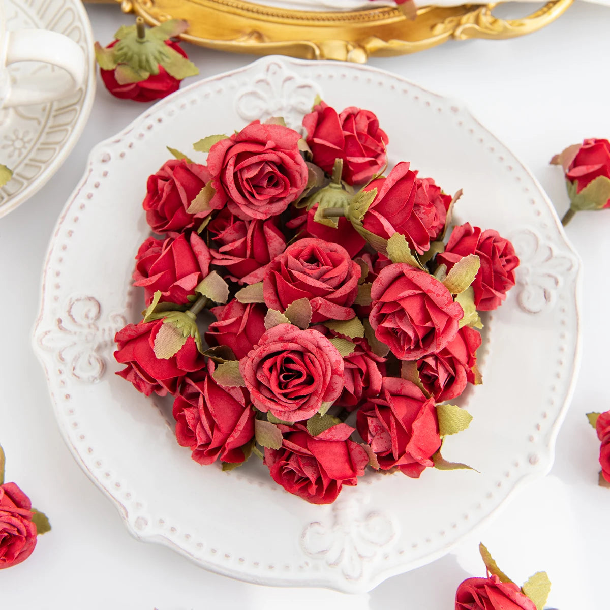 Artificial Silk Rose Heads Bulk – Wedding & Home Décor Artificial Silk Flowers Axl Color 5 40 pcs
