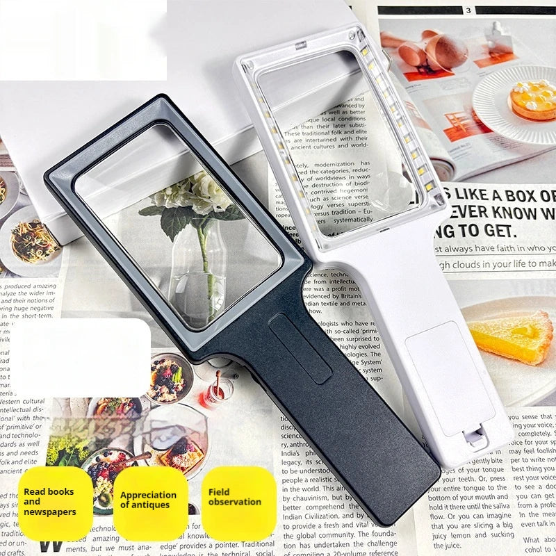 Handheld Magnifying Glass with 20 LED Lights | Reading & Kids Illuminated Magnifier Axl