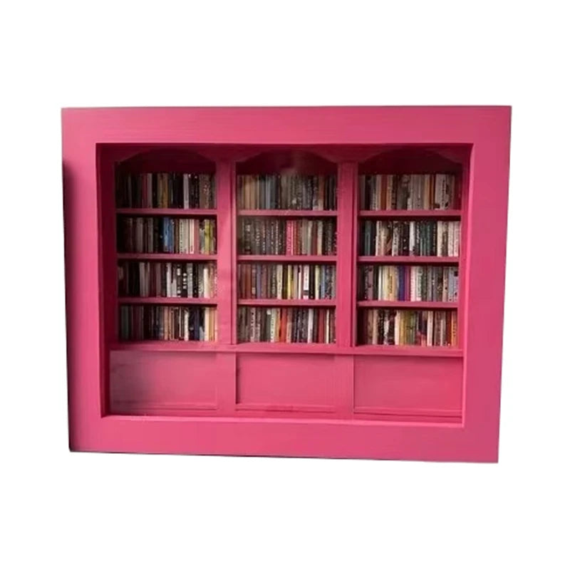 Miniature Wooden Bookshelf Ornament with 200 Mini Books Miniature Bookshelf Ornament Axl A2