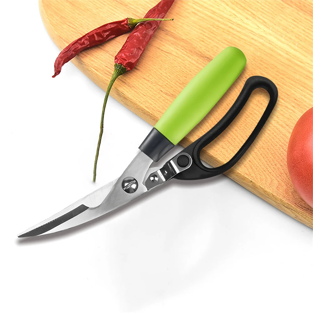 Stainless Steel Kitchen Scissors – BBQ & Food Shears Kitchen Scissors Axl Scissors-Green