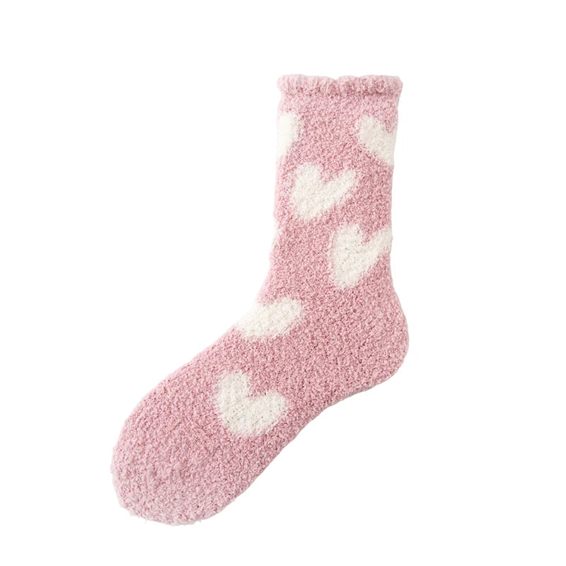 Women's Fluffy Coral Fleece Socks – 3D Dog Ear Cartoon Design Novelty Fluffy Socks Axl Pink One Size
