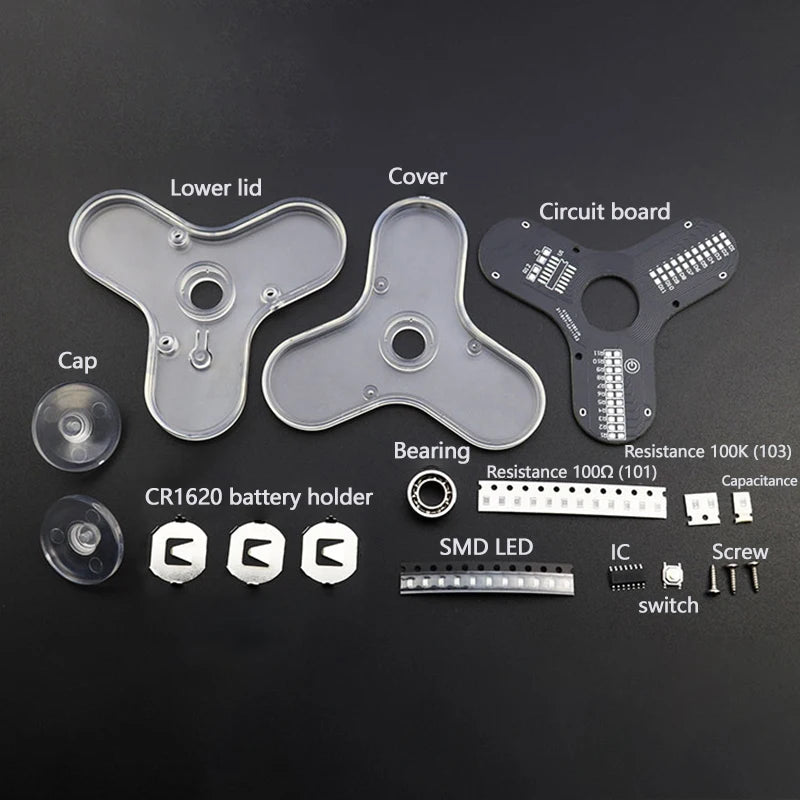 LED Fingertip Gyro DIY Kit – Soldering Circuit Board Project DIY Electronics Kit Axl