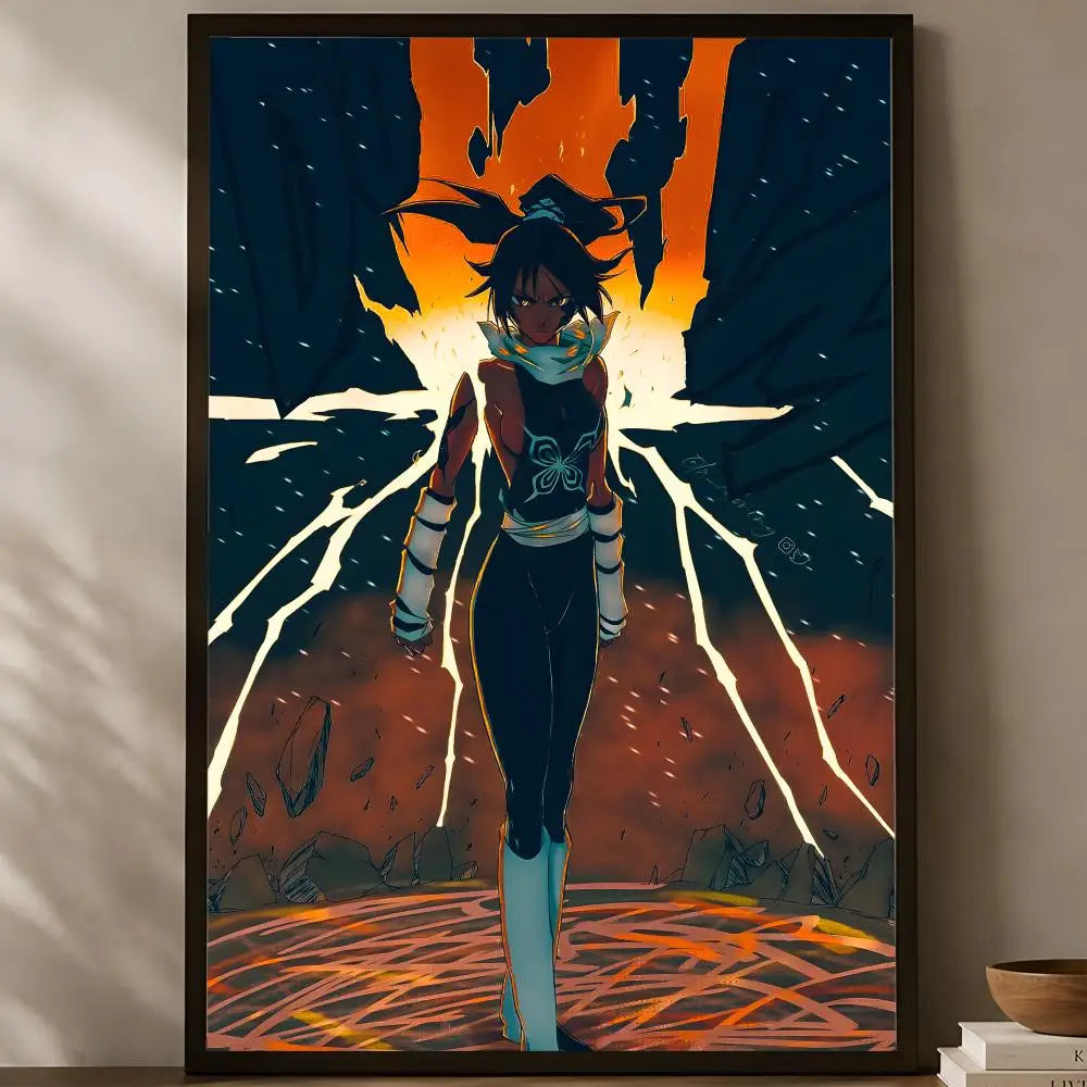 Yoruichi Shihoin Anime Wall Poster – HD Self-Stick Waterproof Anime Wall Poster Axl White07 30X40cmNoframe