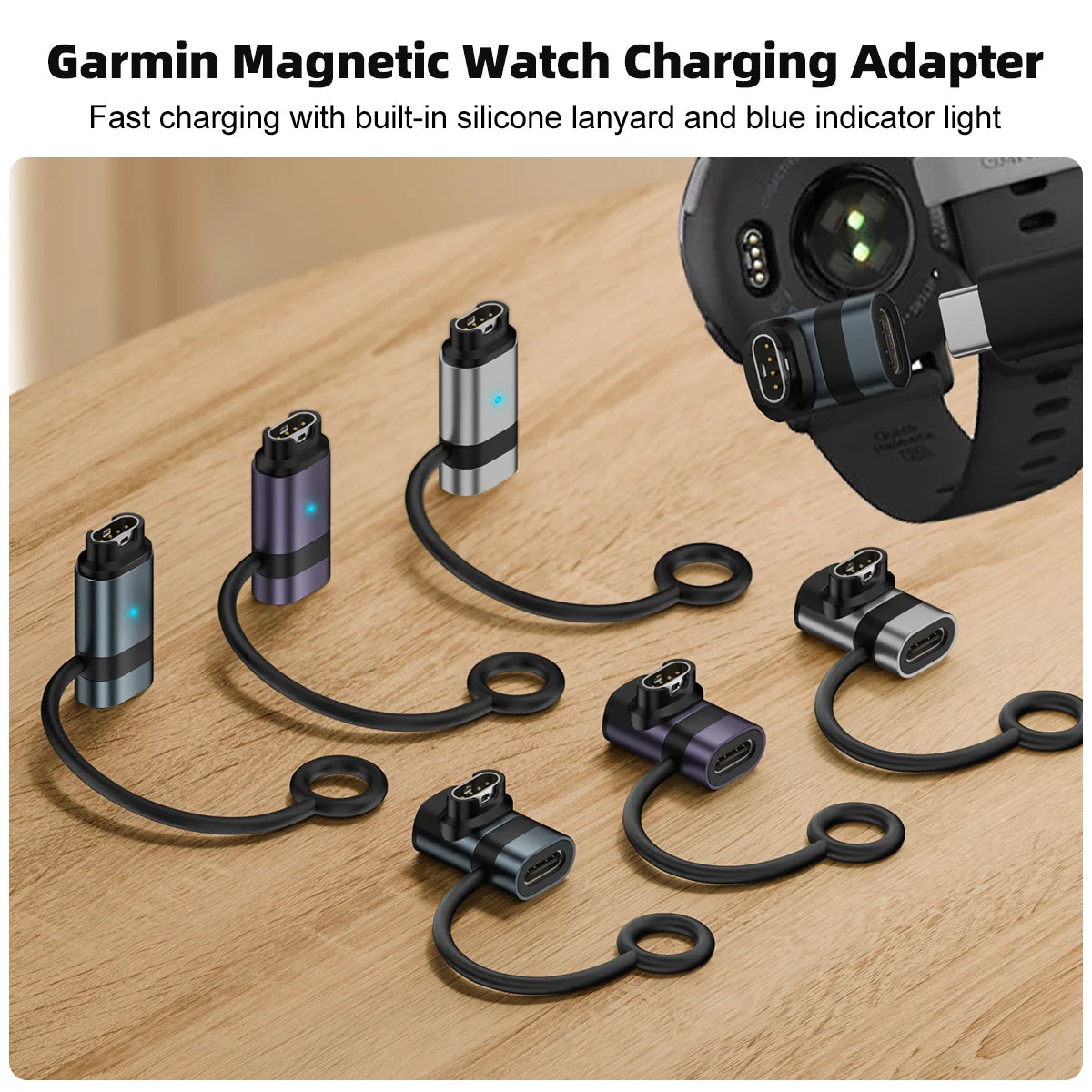 USB-C Charger Adapter for Garmin Fenix 7/6/5 & Forerunner Smartwatch Charger Adapter Axl