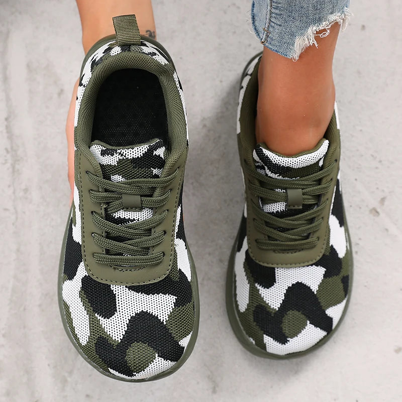 Camouflage Wide Toe Barefoot Sneakers – Breathable Mesh Flats Barefoot Sneakers Axl