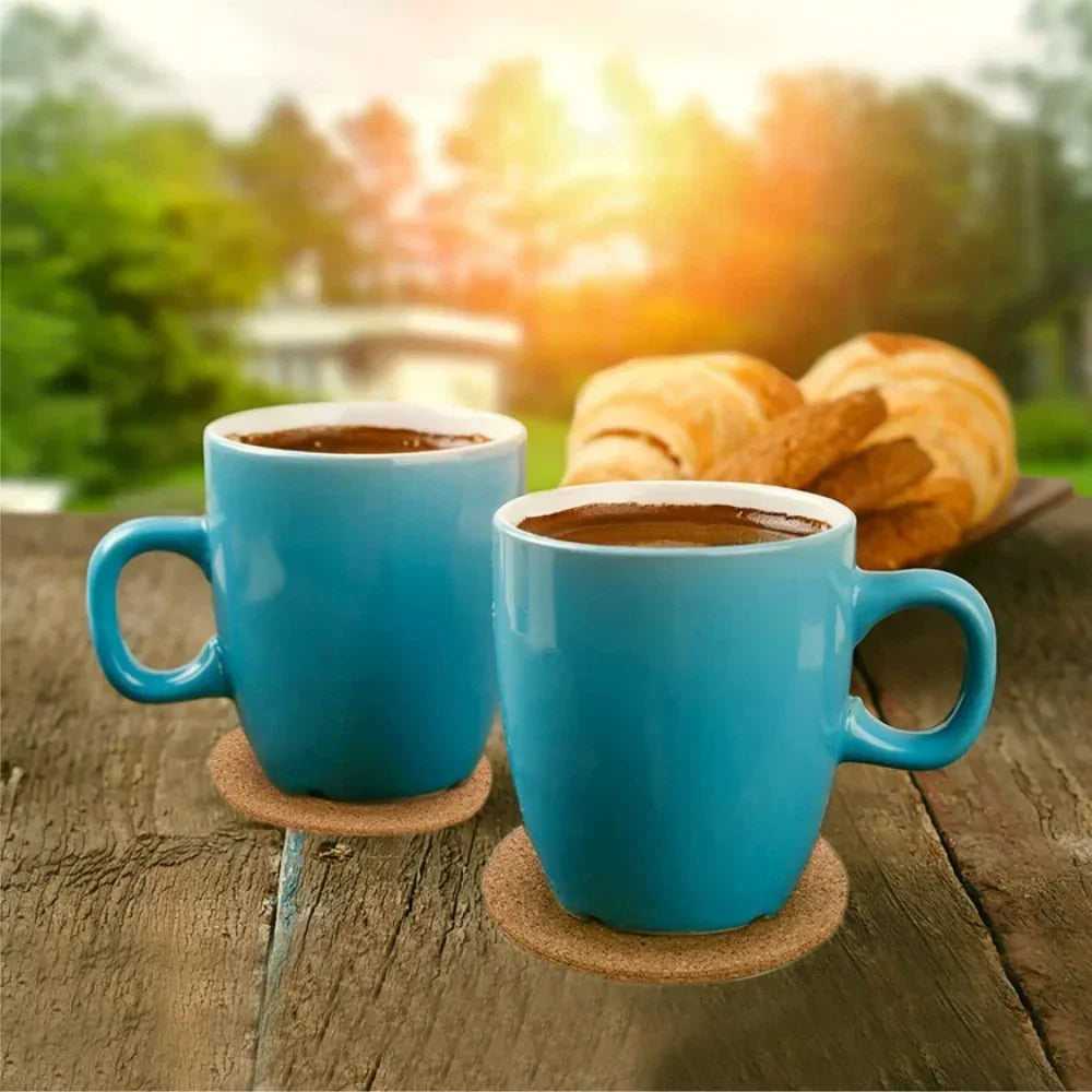 Round Cork Coasters – Heat-Resistant Drink Coasters Set of 2/4/6 Cork Drink Coasters Axl
