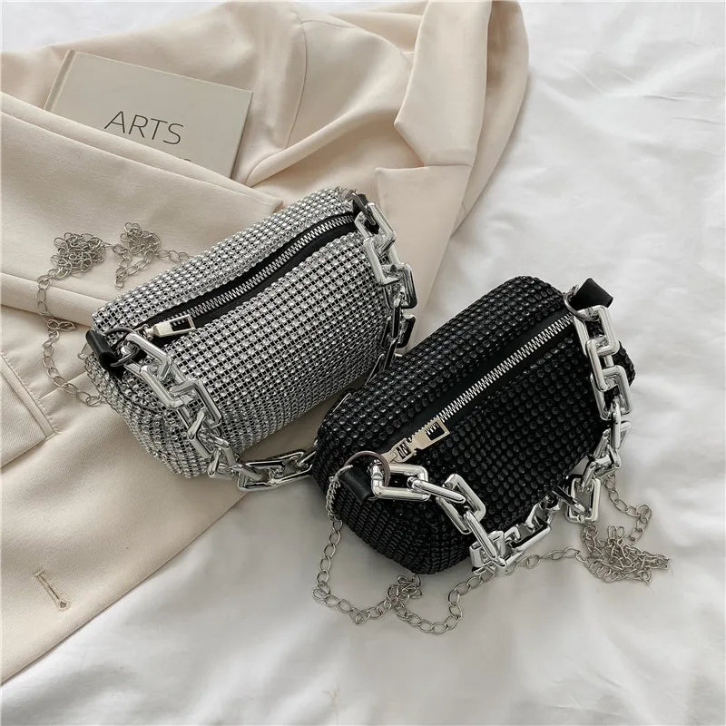 Bling Diamond Crossbody Bag – Small Shoulder Purse for Women Crossbody Shoulder Bag Axl