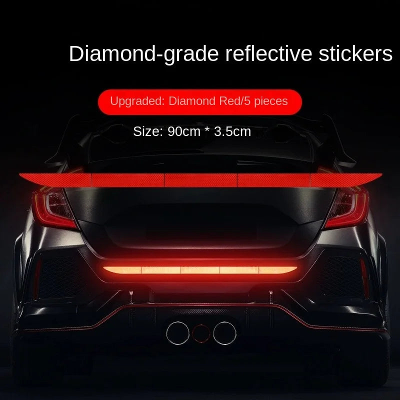 Reflective Warning Safety Tape Sticker for Car Trunk Reflective Safety Sticker Axl red