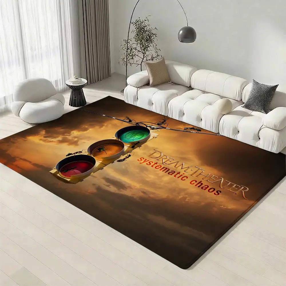 Dream Theater Band Flannel Floor Mat – Non-Slip Indoor Rug Flannel Floor Mat Axl