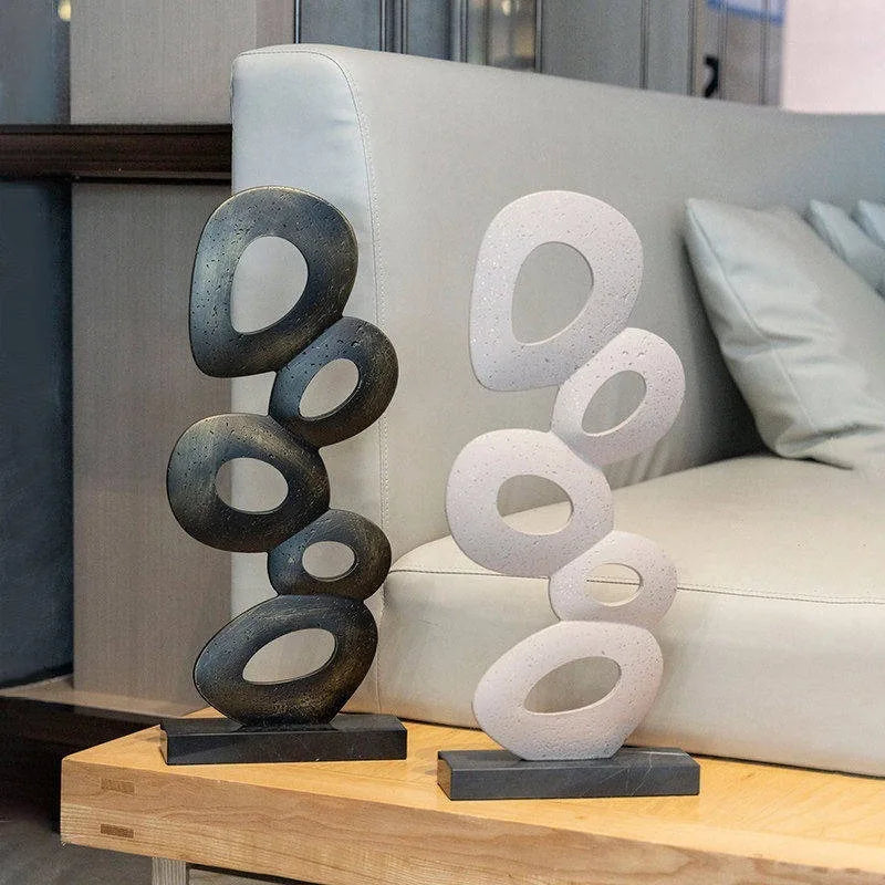 Modern Geometric Sculpture – Luxury Travertine Home Ornament Decorative Sculpture Axl