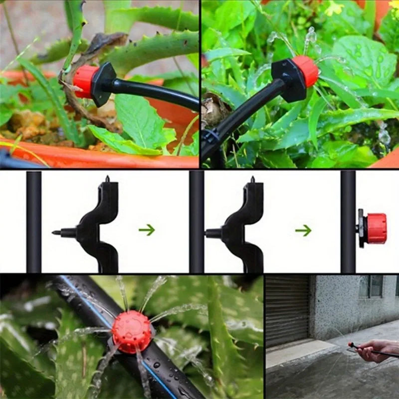 200 Pcs Micro Drip Irrigation Misting Dripper Heads 4/7mm Hose Drip Irrigation Kit Axl