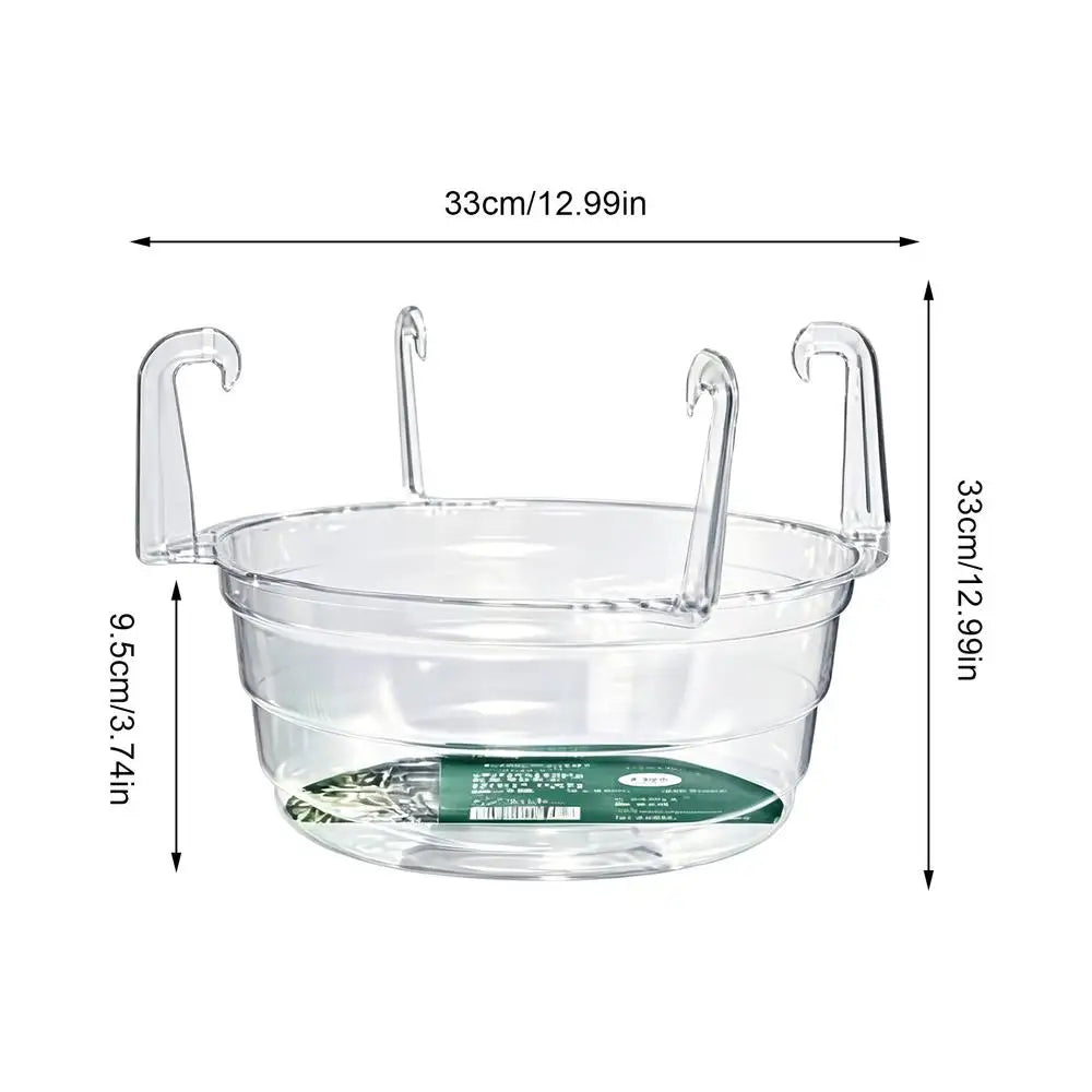 Transparent Hanging Planter Drip Tray with Hook – 3 Sizes Plant Drip Tray Axl 10 inches