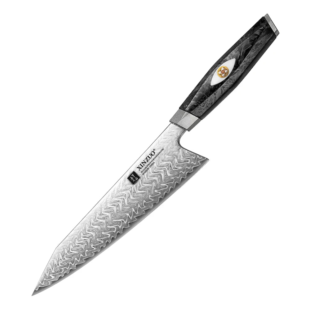 XINZUO 8.46" Damascus Chef Knife | 145-Layer M390, 62HRC Damascus Chef Knife Axl Knife China Mainland 8.5 inch