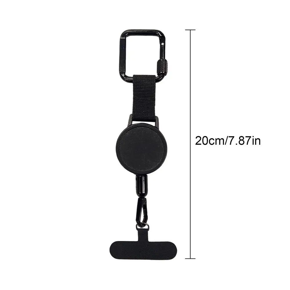 Retractable Phone Tether with Carabiner – Anti-Drop Lanyard Phone Safety Tether Axl Black