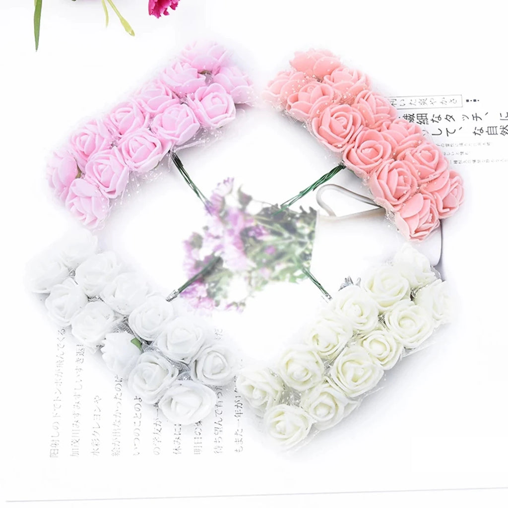 144 Pcs PE Artificial Roses – UV Protected DIY & Wedding Décor Artificial Flowers Axl
