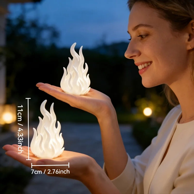 Flame-Shaped Candle Holders Set of 2 | Retro Home Décor Figurines Decorative Candle Holder Axl