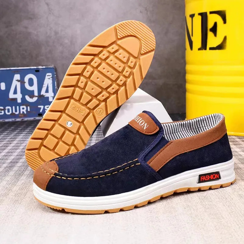 Men's Slip-On Canvas Loafers – Lightweight Non-Slip Casual Shoes Men's Canvas Loafers Axl Blue 41