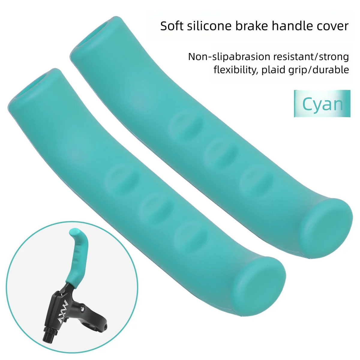 Silicone Bike Brake Lever Covers – Anti-Slip 1 Pair Brake Lever Cover Axl Cyan