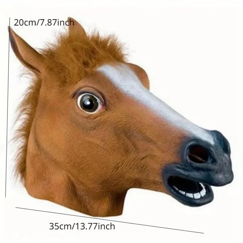 Simulation Horse Head Mask – Funny Cosplay Costume Prop Costume Mask Axl Brown