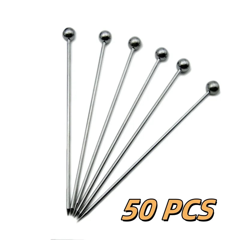 Stainless Steel Cocktail Picks – Martini & Fruit Picks 10/50/100 Pcs Cocktail Picks Axl 50 PCS