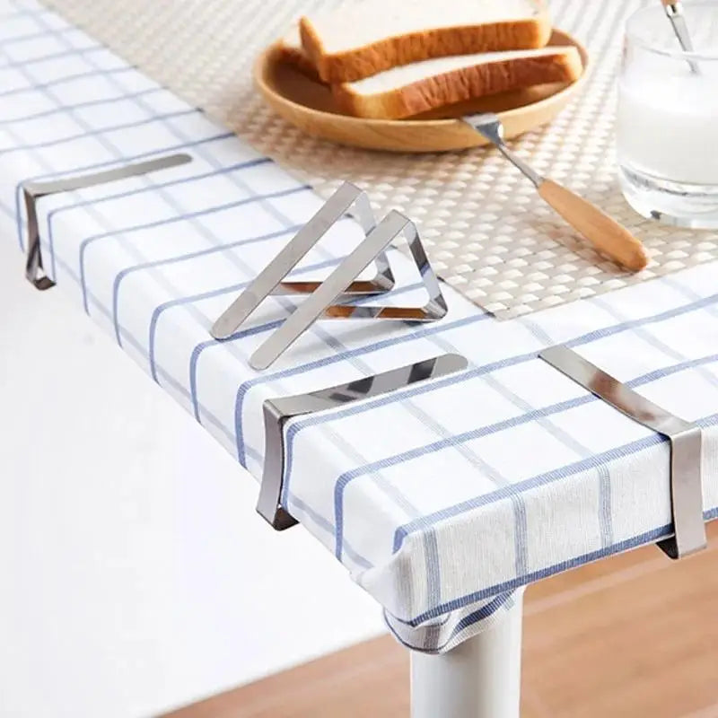 6-Piece Stainless Steel Tablecloth Clips | Adjustable Table Clamps Tablecloth Clips Axl