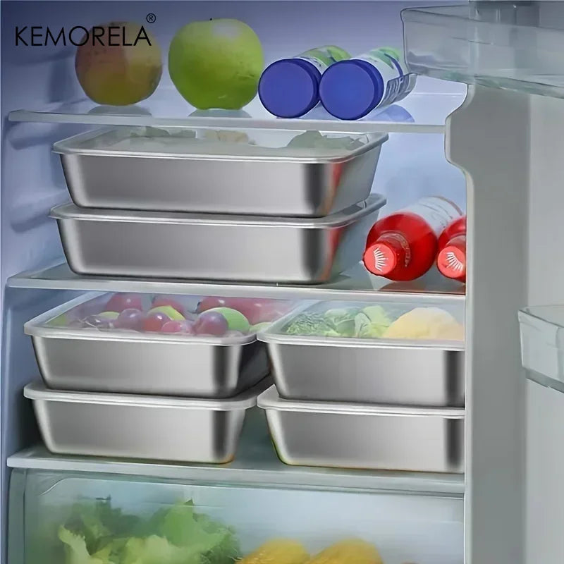 Stainless Steel Food Storage Containers Set with Lids | 1–6 PCS Food Storage Containers Axl