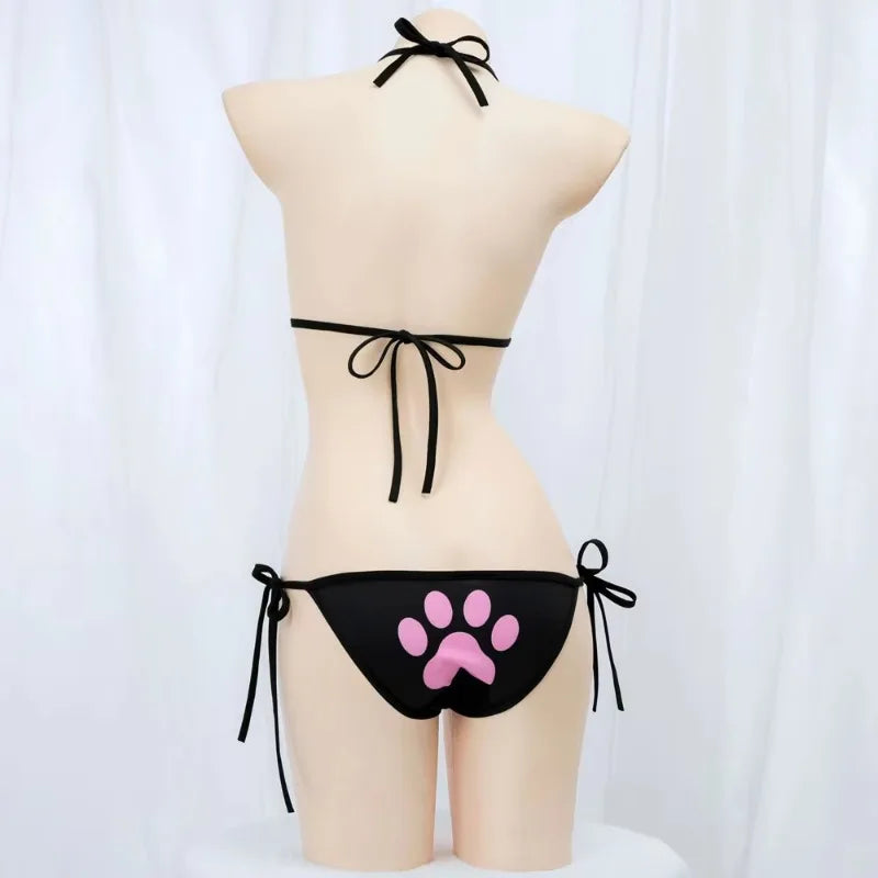 Anime Cat Paw Bikini Set – Women's Cosplay Swimsuit Costume Cosplay Bikini Set Axl